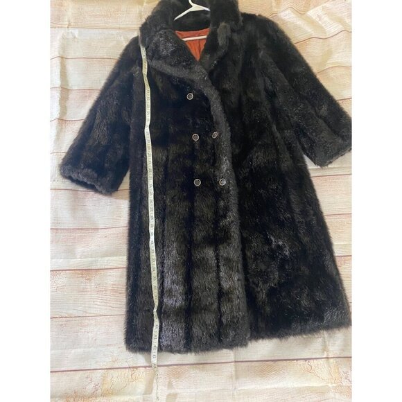 Vintage Union Women's Faux Fur Long Button Front Coat - Large - Picture 8 of 14